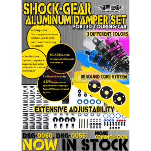 Yeah Racing DSG-0055GM Shock-Gear 55mm Damper Set for 1/10 RC Touring Car GunMetal